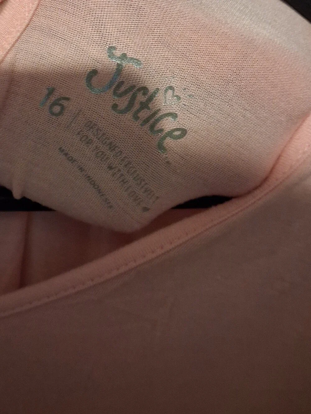 Justice Girls Pink Ombre Top Shirt Sequin Lace-Up Back Size 16 Long Sleeve